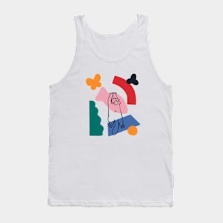 Simon's Cat Geo Blue Tank Top